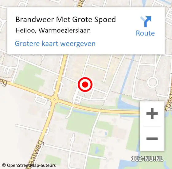 Locatie op kaart van de 112 melding: Brandweer Met Grote Spoed Naar Heiloo, Warmoezierslaan op 18 november 2017 19:27