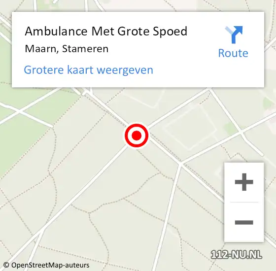 Locatie op kaart van de 112 melding: Ambulance Met Grote Spoed Naar Maarn, Stameren op 18 november 2017 20:21