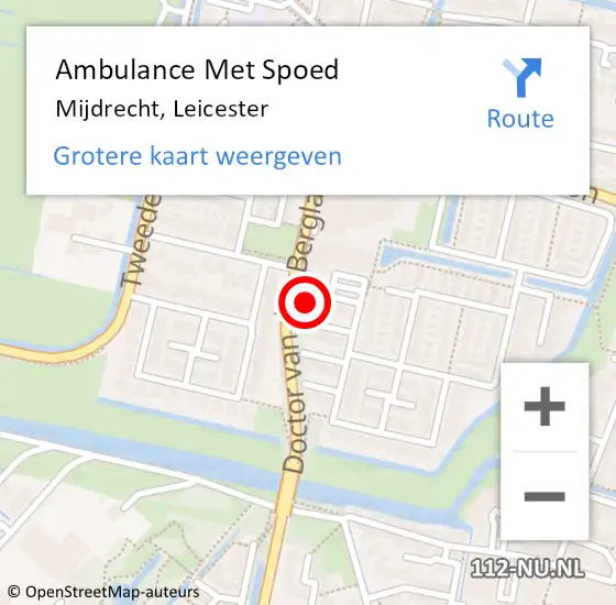 Locatie op kaart van de 112 melding: Ambulance Met Spoed Naar Mijdrecht, Leicester op 18 november 2017 20:46