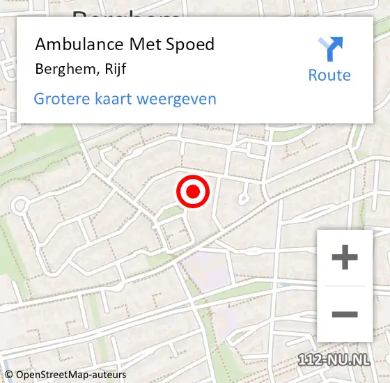 Locatie op kaart van de 112 melding: Ambulance Met Spoed Naar Berghem, Rijf op 18 november 2017 21:04