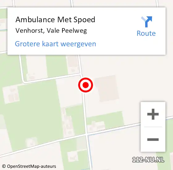 Locatie op kaart van de 112 melding: Ambulance Met Spoed Naar Venhorst, Vale Peelweg op 18 november 2017 22:18