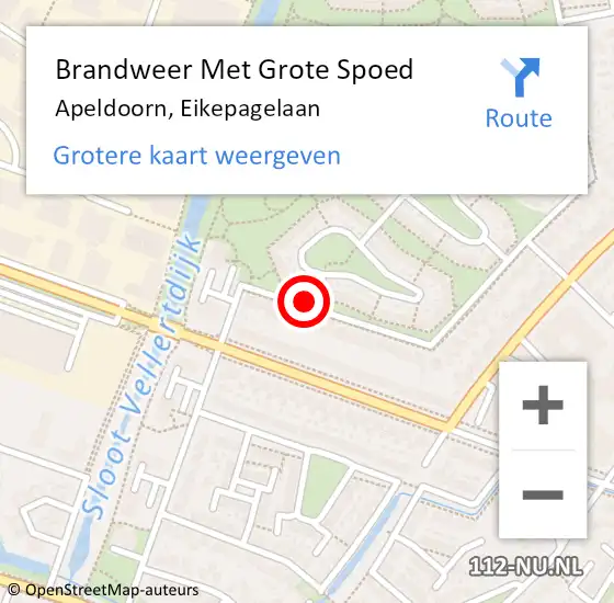 Locatie op kaart van de 112 melding: Brandweer Met Grote Spoed Naar Apeldoorn, Eikepagelaan op 18 november 2017 22:59