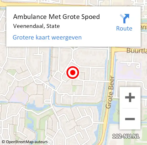 Locatie op kaart van de 112 melding: Ambulance Met Grote Spoed Naar Veenendaal, State op 18 november 2017 23:11