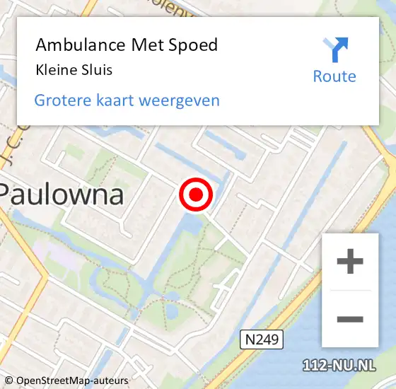 Locatie op kaart van de 112 melding: Ambulance Met Spoed Naar Kleine Sluis op 19 november 2017 00:12