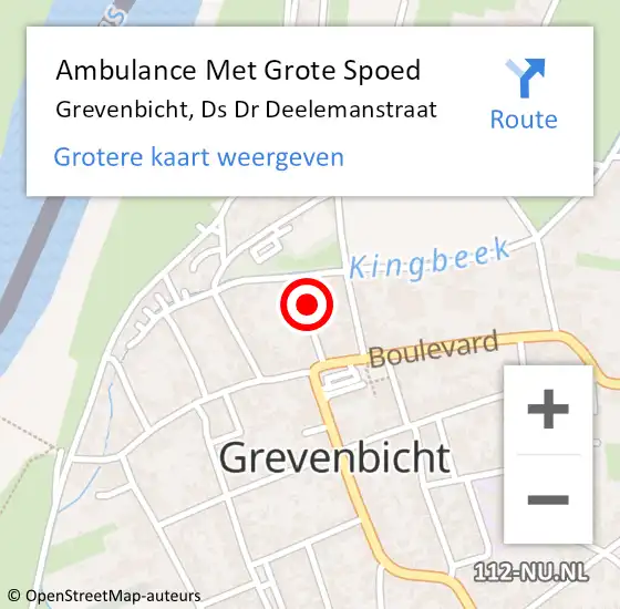 Locatie op kaart van de 112 melding: Ambulance Met Grote Spoed Naar Grevenbicht, Ds Dr Deelemanstraat op 21 september 2013 18:05