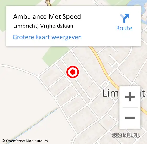 Locatie op kaart van de 112 melding: Ambulance Met Spoed Naar Limbricht, Vrijheidslaan op 7 februari 2014 11:34