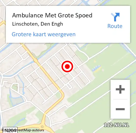 Locatie op kaart van de 112 melding: Ambulance Met Grote Spoed Naar Linschoten, Den Engh op 19 november 2017 02:27