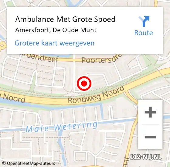 Locatie op kaart van de 112 melding: Ambulance Met Grote Spoed Naar Amersfoort, De Oude Munt op 19 november 2017 02:33