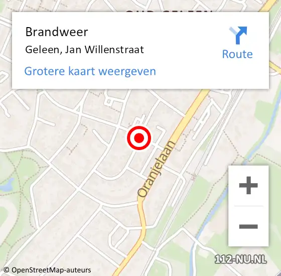 Locatie op kaart van de 112 melding: Brandweer Geleen, Jan Willenstraat op 7 februari 2014 11:40