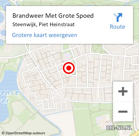 Locatie op kaart van de 112 melding: Brandweer Met Grote Spoed Naar Steenwijk, Piet Heinstraat op 19 november 2017 03:32