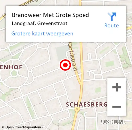Locatie op kaart van de 112 melding: Brandweer Met Grote Spoed Naar Landgraaf, Grevenstraat op 19 november 2017 03:32