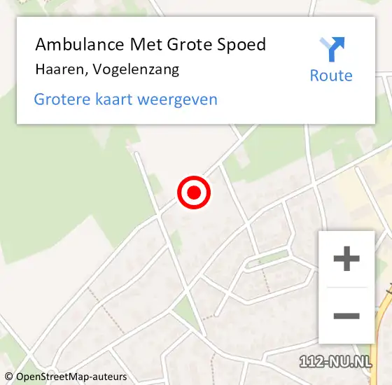 Locatie op kaart van de 112 melding: Ambulance Met Grote Spoed Naar Haaren, Vogelenzang op 7 februari 2014 11:41