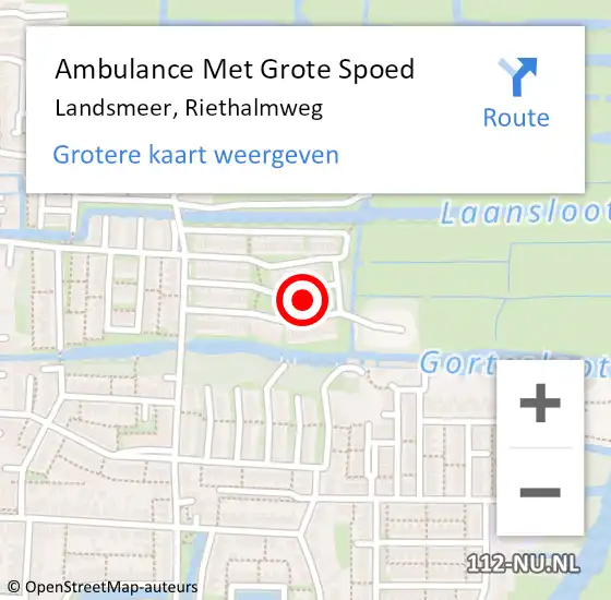 Locatie op kaart van de 112 melding: Ambulance Met Grote Spoed Naar Landsmeer, Riethalmweg op 19 november 2017 05:04