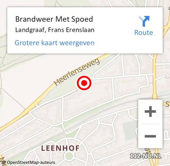 Locatie op kaart van de 112 melding: Brandweer Met Spoed Naar Landgraaf, Frans Erenslaan op 19 november 2017 05:31