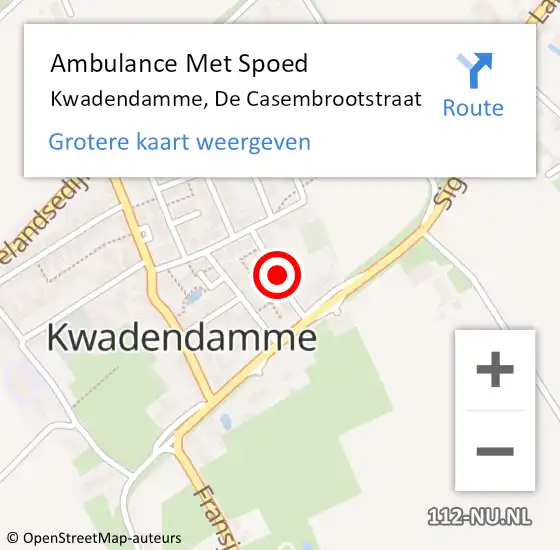Locatie op kaart van de 112 melding: Ambulance Met Spoed Naar Kwadendamme, De Casembrootstraat op 19 november 2017 07:22
