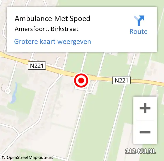 Locatie op kaart van de 112 melding: Ambulance Met Spoed Naar Amersfoort, Birkstraat op 19 november 2017 08:55