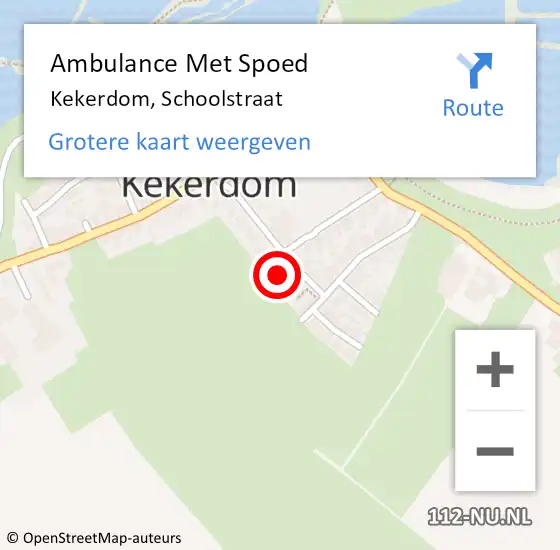 Locatie op kaart van de 112 melding: Ambulance Met Spoed Naar Kekerdom, Schoolstraat op 19 november 2017 09:04