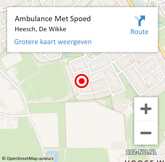 Locatie op kaart van de 112 melding: Ambulance Met Spoed Naar Heesch, De Wikke op 19 november 2017 09:06