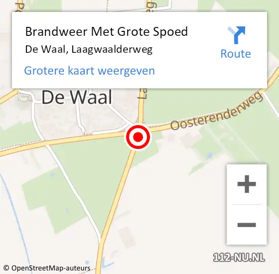 Locatie op kaart van de 112 melding: Brandweer Met Grote Spoed Naar De Waal, Laagwaalderweg op 19 november 2017 10:13