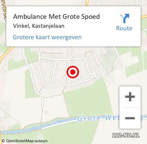 Locatie op kaart van de 112 melding: Ambulance Met Grote Spoed Naar Vinkel, Kastanjelaan op 19 november 2017 11:03