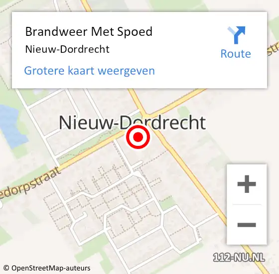 Locatie op kaart van de 112 melding: Brandweer Met Spoed Naar Nieuw-Dordrecht op 19 november 2017 13:19