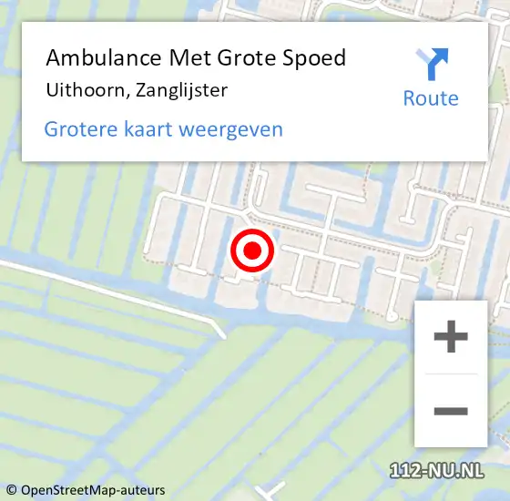 Locatie op kaart van de 112 melding: Ambulance Met Grote Spoed Naar Uithoorn, Zanglijster op 19 november 2017 13:30