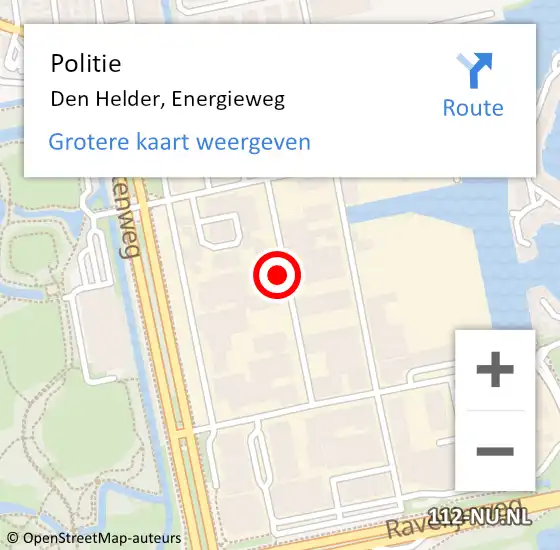 Locatie op kaart van de 112 melding: Politie Den Helder, Energieweg op 19 november 2017 13:38