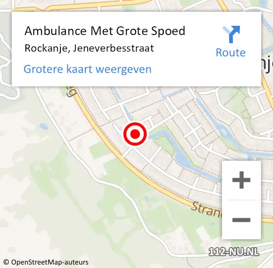 Locatie op kaart van de 112 melding: Ambulance Met Grote Spoed Naar Rockanje, Jeneverbesstraat op 19 november 2017 14:29