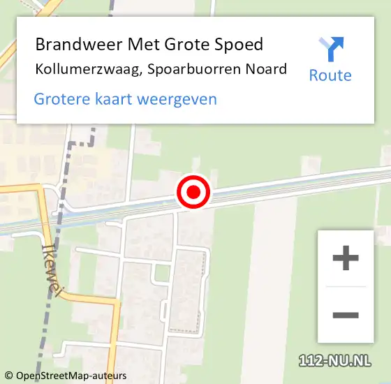 Locatie op kaart van de 112 melding: Brandweer Met Grote Spoed Naar Kollumerzwaag, Spoarbuorren Noard op 19 november 2017 16:13