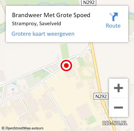 Locatie op kaart van de 112 melding: Brandweer Met Grote Spoed Naar Stramproy, Savelveld op 19 november 2017 16:50