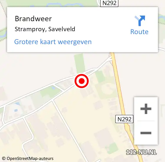 Locatie op kaart van de 112 melding: Brandweer Stramproy, Savelveld op 19 november 2017 16:53