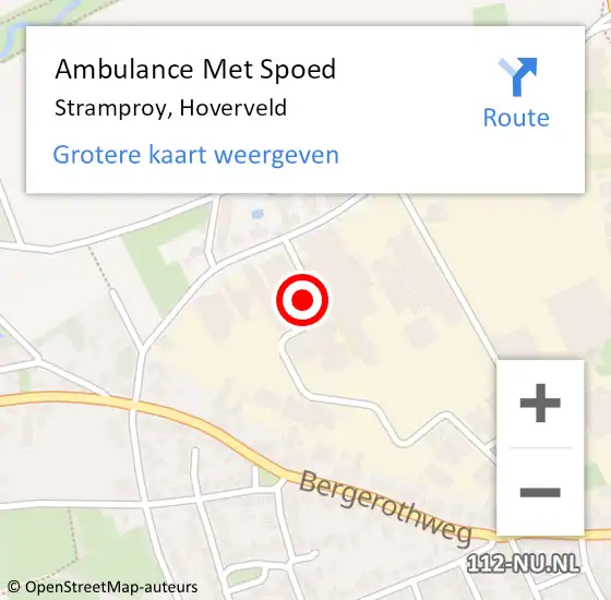 Locatie op kaart van de 112 melding: Ambulance Met Spoed Naar Stramproy, Hoverveld op 19 november 2017 17:19