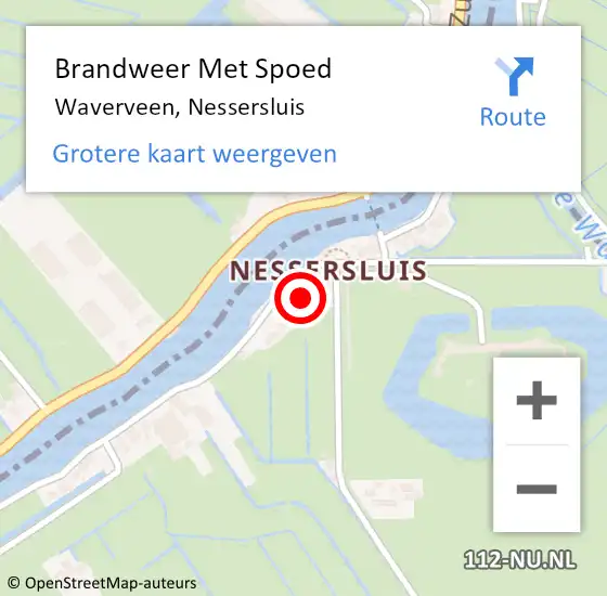 Locatie op kaart van de 112 melding: Brandweer Met Spoed Naar Waverveen, Nessersluis op 19 november 2017 17:35