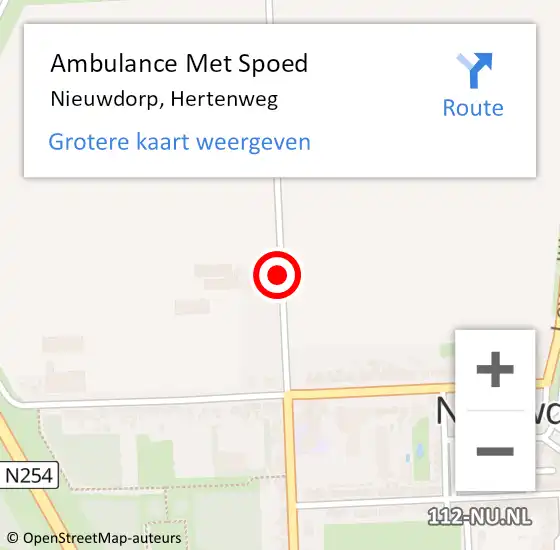 Locatie op kaart van de 112 melding: Ambulance Met Spoed Naar Nieuwdorp, Hertenweg op 19 november 2017 17:42