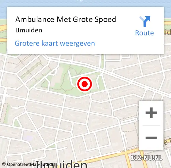 Locatie op kaart van de 112 melding: Ambulance Met Grote Spoed Naar IJmuiden op 19 november 2017 17:52