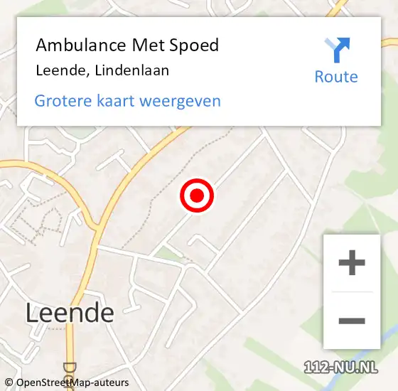 Locatie op kaart van de 112 melding: Ambulance Met Spoed Naar Leende, Lindenlaan op 19 november 2017 18:12