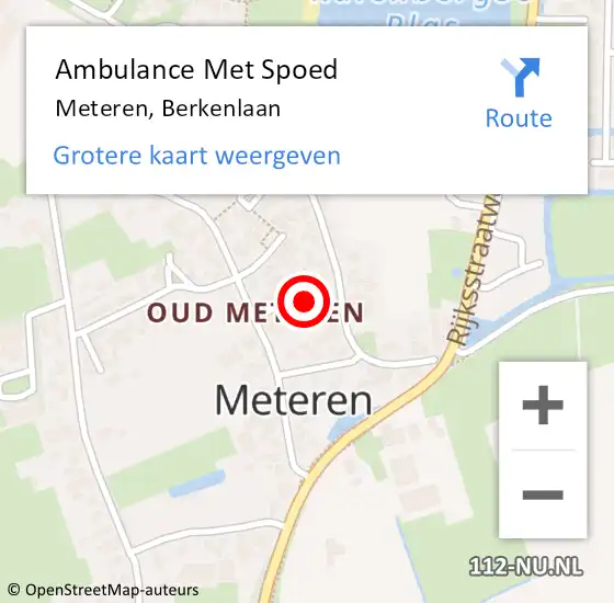 Locatie op kaart van de 112 melding: Ambulance Met Spoed Naar Meteren, Berkenlaan op 19 november 2017 18:20