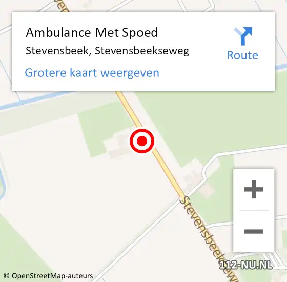 Locatie op kaart van de 112 melding: Ambulance Met Spoed Naar Stevensbeek, Stevensbeekseweg op 19 november 2017 18:35