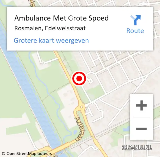 Locatie op kaart van de 112 melding: Ambulance Met Grote Spoed Naar Rosmalen, Edelweisstraat op 19 november 2017 20:18