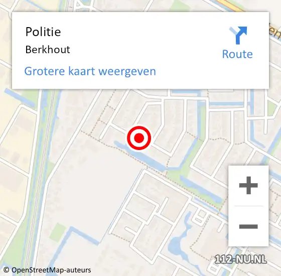 Locatie op kaart van de 112 melding: Politie Berkhout, N506 op 19 november 2017 20:46