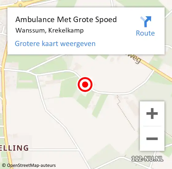 Locatie op kaart van de 112 melding: Ambulance Met Grote Spoed Naar Wanssum, Krekelkamp op 7 februari 2014 12:32