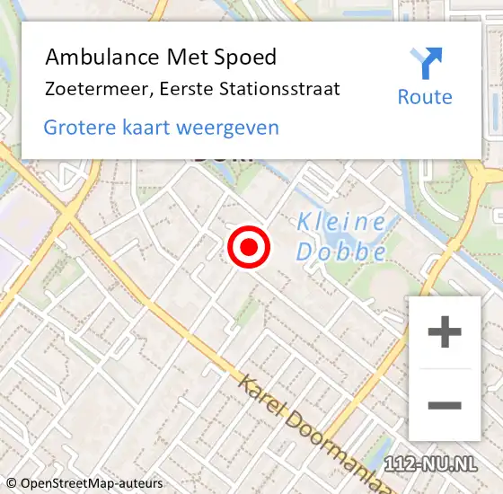 Locatie op kaart van de 112 melding: Ambulance Met Spoed Naar Zoetermeer, Eerste Stationsstraat op 20 november 2017 01:35