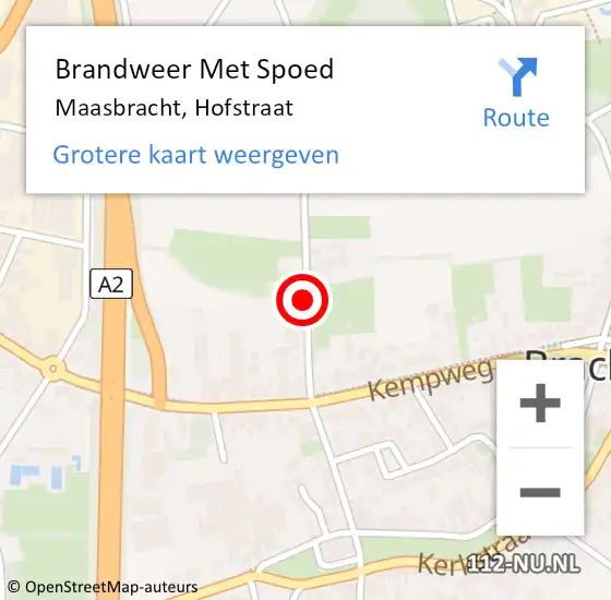 Locatie op kaart van de 112 melding: Brandweer Met Spoed Naar Maasbracht, Hofstraat op 20 november 2017 02:44