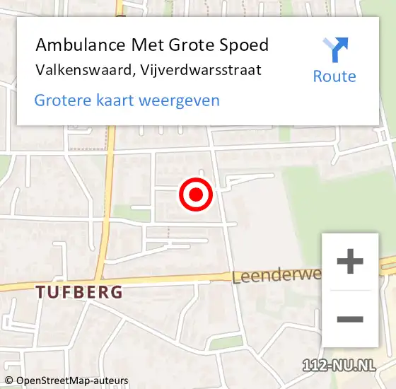 Locatie op kaart van de 112 melding: Ambulance Met Grote Spoed Naar Valkenswaard, Vijverdwarsstraat op 20 november 2017 04:24