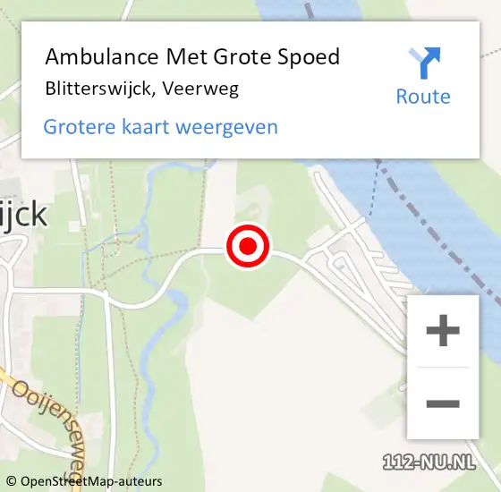 Locatie op kaart van de 112 melding: Ambulance Met Grote Spoed Naar Blitterswijck, Veerweg op 20 november 2017 05:41