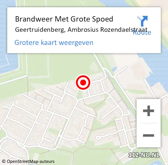 Locatie op kaart van de 112 melding: Brandweer Met Grote Spoed Naar Geertruidenberg, Ambrosius Rozendaelstraat op 20 november 2017 06:11