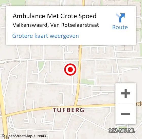 Locatie op kaart van de 112 melding: Ambulance Met Grote Spoed Naar Valkenswaard, Van Rotselaerstraat op 20 november 2017 06:34