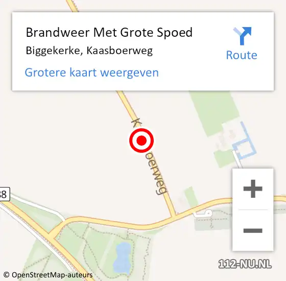 Locatie op kaart van de 112 melding: Brandweer Met Grote Spoed Naar Biggekerke, Kaasboerweg op 20 november 2017 07:14