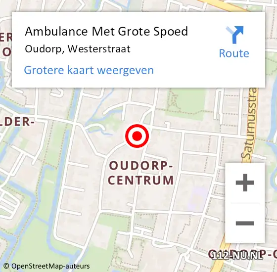 Locatie op kaart van de 112 melding: Ambulance Met Grote Spoed Naar Oudorp, Westerstraat op 20 november 2017 07:46