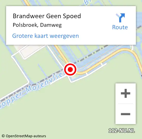 Locatie op kaart van de 112 melding: Brandweer Geen Spoed Naar Polsbroek, Damweg op 20 november 2017 07:55